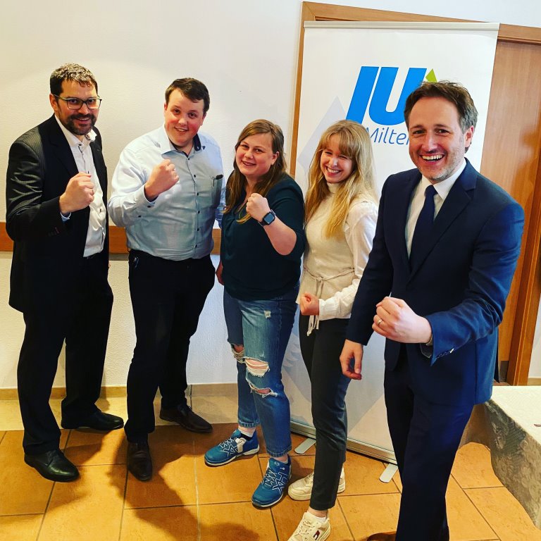 Neuwahl 2023, von Links Michael Schwing, Mareike Fahnenschreiber, Marvin Vogel, Vanessa Bittenbinder, Martin Stock